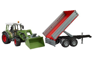 Trattore Fendt vario 211 con benna e rimorchio Bruder