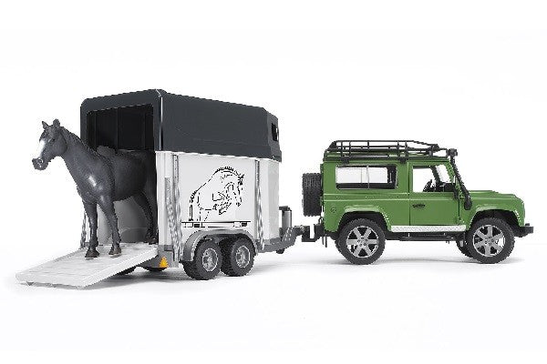 Land rover defender station wagon c/rimorchiotrasporto cavalli Bruder