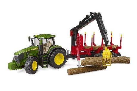 Trattore John Deere 7r 350 con rimorchio trasporto tronchi Bruder