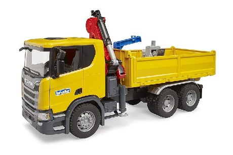 Scania super 560r camion ribaltabile con gru e pallet Bruder