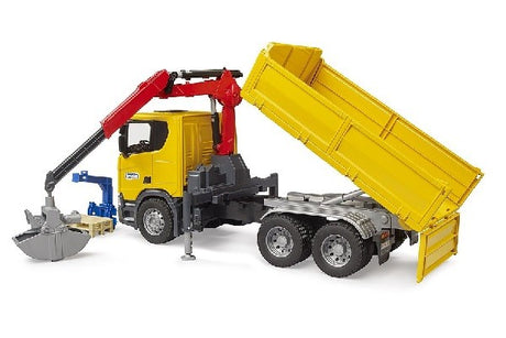 Scania super 560r camion ribaltabile con gru e pallet Bruder