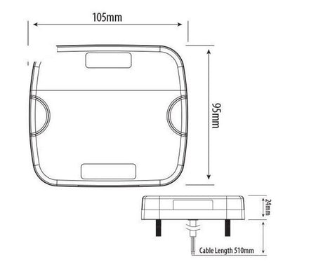 Fanale LED impianto luci rimorchio caravan - anteriore