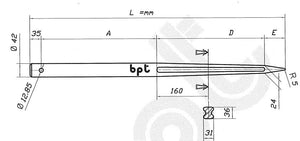 Punta per caricatore rotoballe 1200x42 c/foro