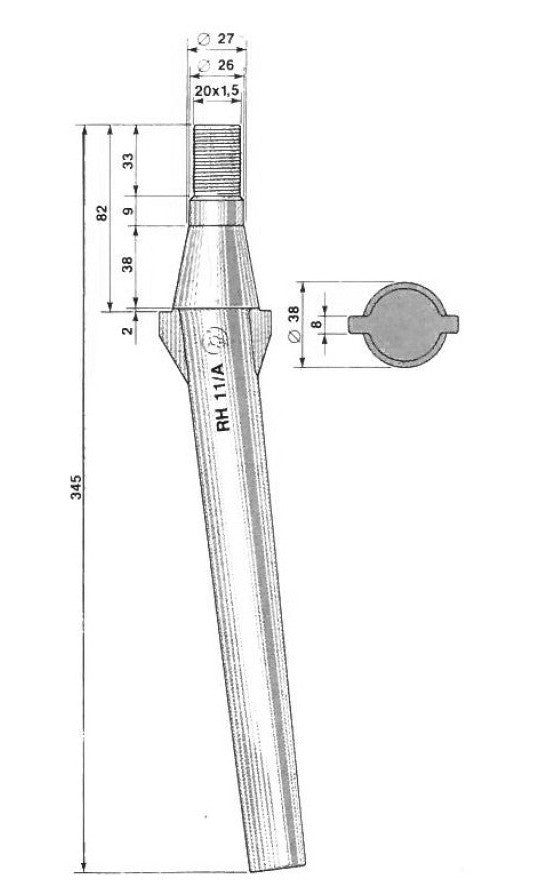 Dente rototerra forigo conico