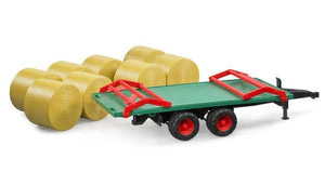 Rimorchio Bruder con 8 balle fieno rotonde - 02220