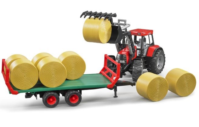 Rimorchio Bruder con 8 balle fieno rotonde - 02220