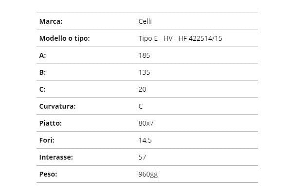 Zappetta celli tipo e-hv-hf 422514/15 (curva)
