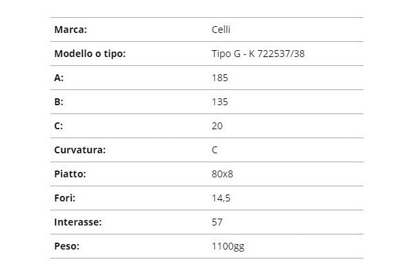 Zappetta celli tipo g-k 722537/38 (curva)