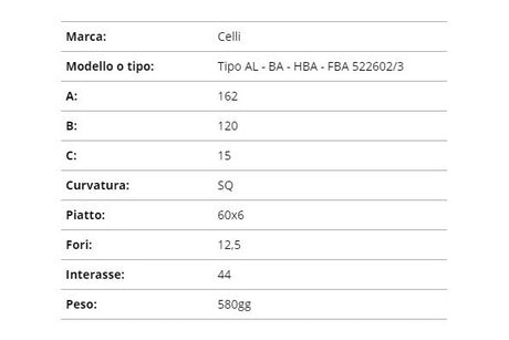 Zappetta celli tipo al-ba-hba-fba 522602/3 (squadrata)