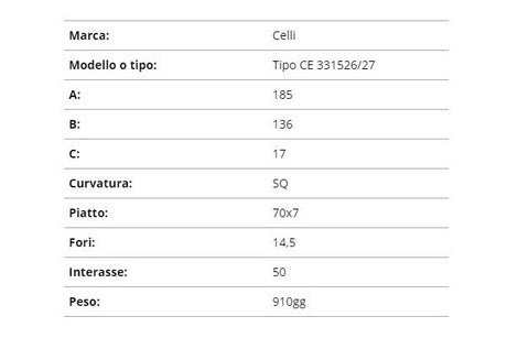 Zappetta celli tipo CE 331526/27 (squadrata)