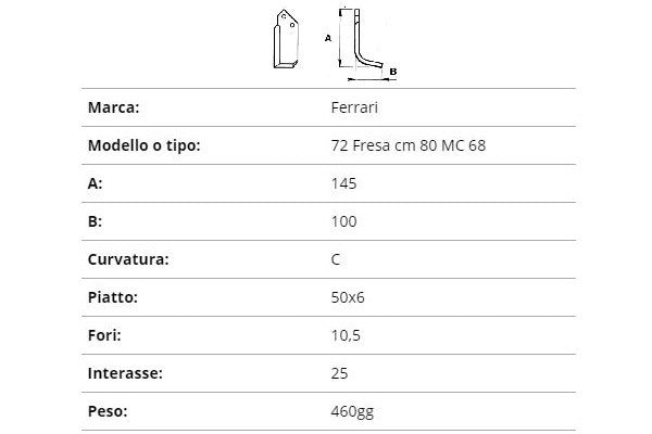 Zappetta ferrari 72, fresa cm 80, mc 68