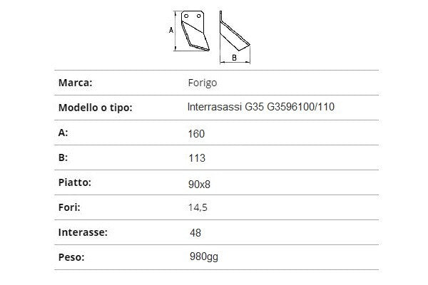 Zappetta forigo interrasassi g35 g63596100/110