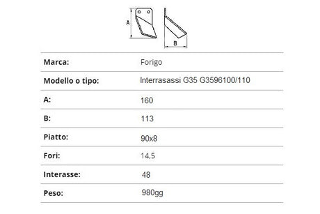 Zappetta forigo interrasassi g35 g63596100/110