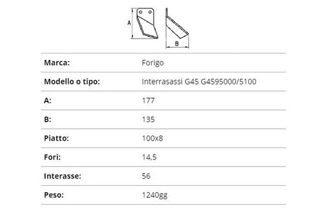 Zappetta forigo interrasassi g45 g4595000/5100