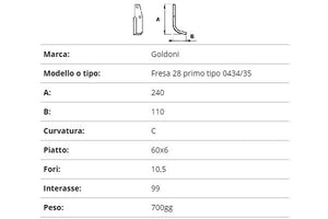 Zappetta goldoni fresa 28 primo tipo 0434/35