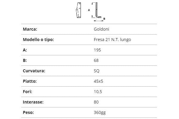 Zappetta goldoni fresa 21 n.t. lungo