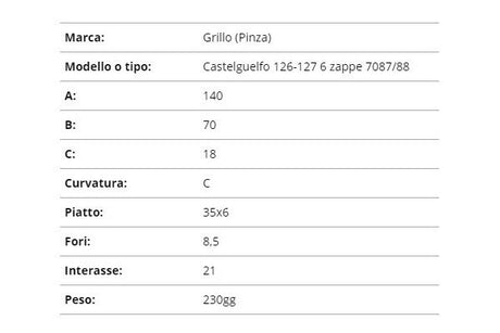 Zappetta grillo castelguelfo 126-127, 6 zappe 7087/88