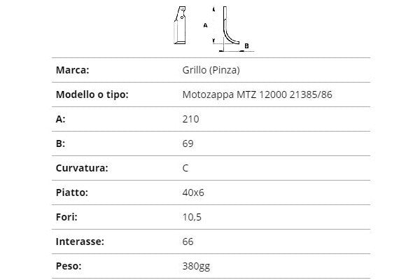 Zappetta grillo motozzappa mtz 12000 21385/86