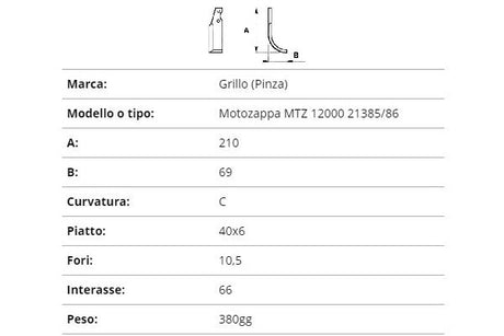 Zappetta grillo motozzappa mtz 12000 21385/86