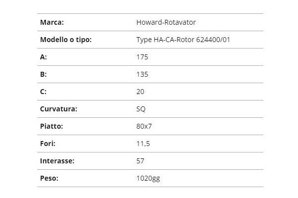 Zappetta howard type ha-ca-rotor 624400/01
