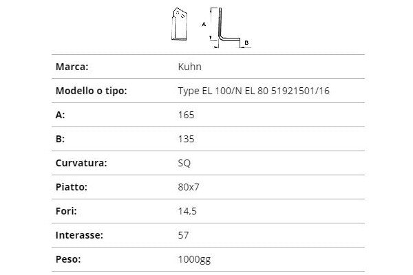 Zappetta kuhn type el 100/n el 80 51921501/16