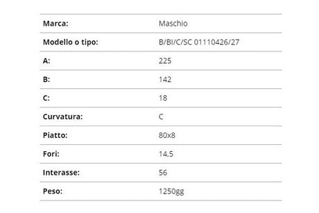Zappetta Maschio b/bi/c/sc 01110426/27 (curva)