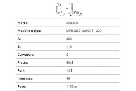 Zappetta muratori mpr-ms2, 180/215