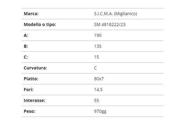 Zappetta sicma sm 4818222/23 (curva)