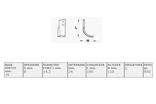 Zappetta cucchi 70x8