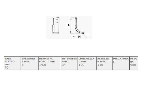 Zappetta cucchi 70x8