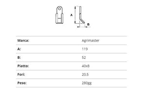 Coltello agrimaster 40x8 f.20,5