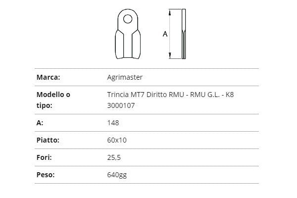 Coltello agrimaster tr.mt7 3000107