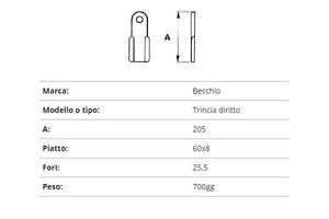 Coltello becchio trincia dr. 60x8