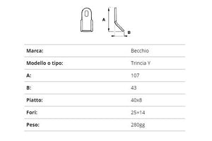 Coltello becchio trincia y 40x8