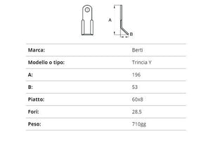 Coltello Berti trincia y 60x8/196