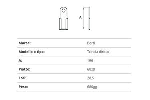 Coltello Berti trincia dritto 60x8/196