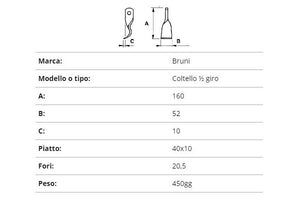 Coltello bruni 1/2 giro 40x10 t.v.