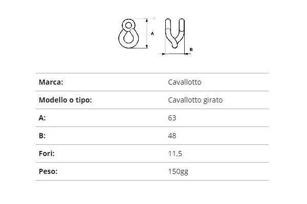 Coltello ferri cavallotto girato ex.195