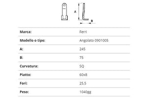 Coltello ferri angolato ex186