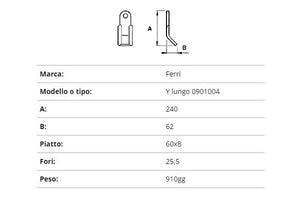 Coltello ferri y lungo 60x8/240