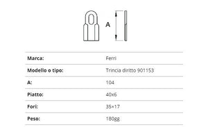 Coltello ferri trincia dritto 40x6/104