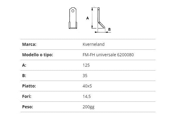 Coltello Kverneland fm-fh universale