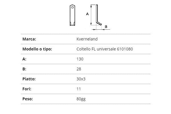 Coltello Kverneland fl universale