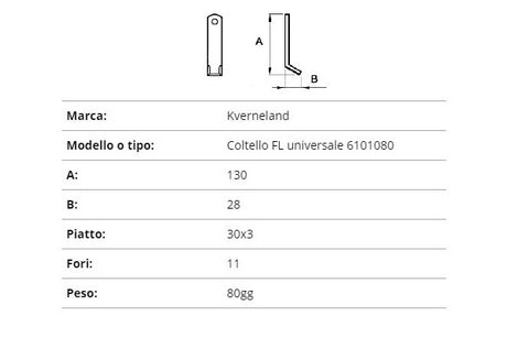 Coltello Kverneland fl universale