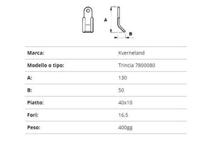 Coltello Kverneland trincia 40x10