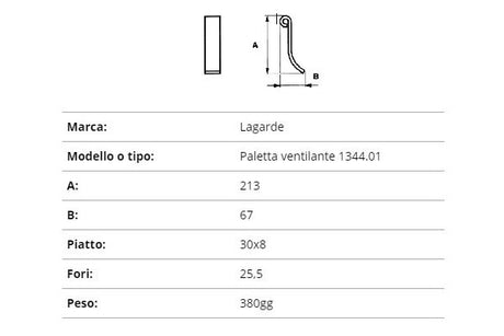 Coltello lagarde paletta ventilante 1344.01