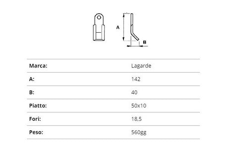 Coltello lagarde 50x10/142