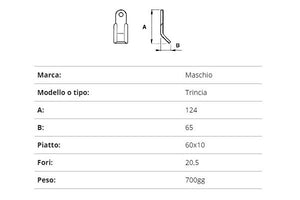 Coltello Maschio trincia 60x10/124