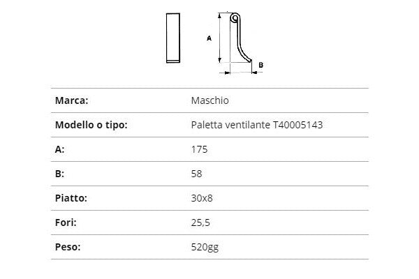 Coltello Maschio paletta ventilante