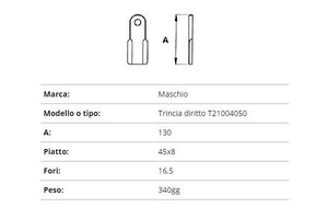 Coltello Maschio trincia dritto 45x8